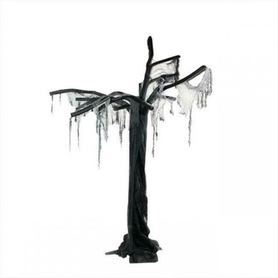 7.5 ft. Black & Gray Spooky Ghost Tree Standing Halloween Decoration