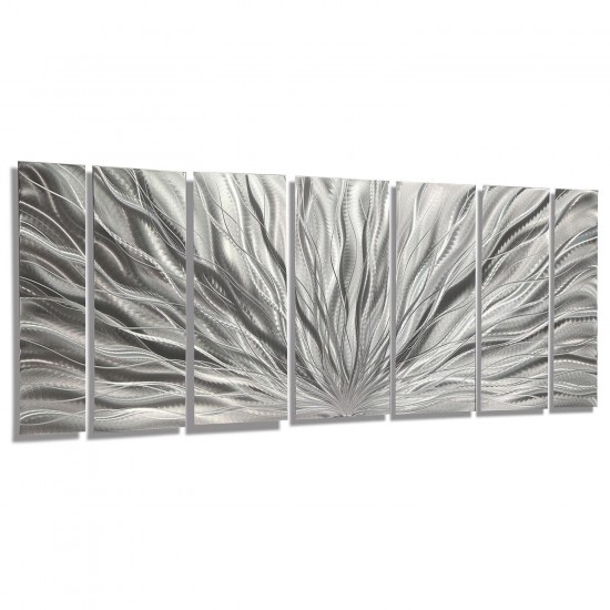 handmade Silver Etched Metallic Wall art modern Design - By Jon Allen