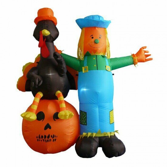 Halloween Thanksgiving Pumpkin Large Inflatable Holiday Decor Outdoor LED Lights