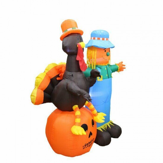 Halloween Thanksgiving Pumpkin Large Inflatable Holiday Decor Outdoor LED Lights