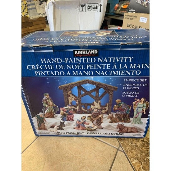 KIRKLAND SIGNATURE 13 PC. HAND PAINTED NATIVITY SET *NIOB*