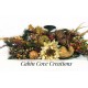 Fall Floral Arrangement Decorated 3 Arm Candleholder Centerpiece