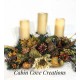 Fall Floral Arrangement Decorated 3 Arm Candleholder Centerpiece