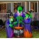 Home Accents 6 Ft LED Fire and Ice Cauldron Witches Trio Inflatable New