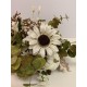 Autumn Pumpkin Centerpiece, Fall White Pumpkin And Sunflower Tabletop Decor