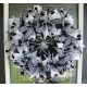 Black White and Silver Spider Halloween Deco Mesh Front Door Wreath, Porch Patio