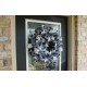 Black White and Silver Spider Halloween Deco Mesh Front Door Wreath, Porch Patio