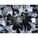 Black White and Silver Spider Halloween Deco Mesh Front Door Wreath, Porch Patio