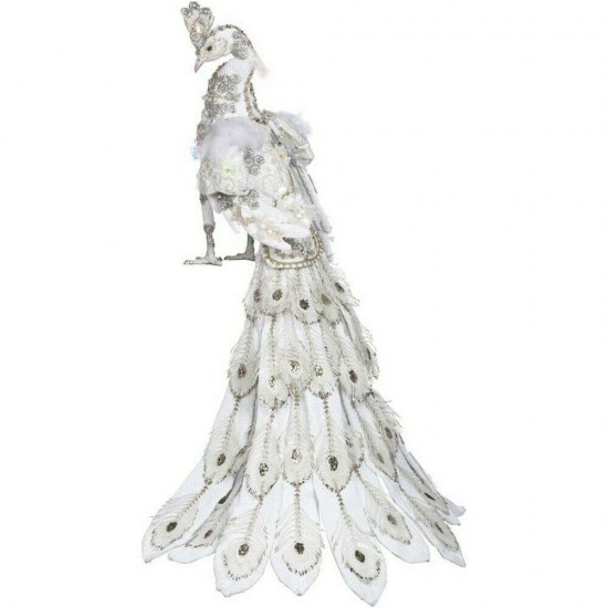 Mark Roberts 2020 Collection White Peacock 27.5-Inch Figurine