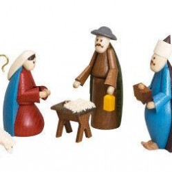 Nativity Scene Figures - Colourful Complete (9 Pieces) 2 3/16in Carolers New