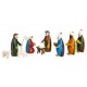 Nativity Scene Figures - Colourful Complete (9 Pieces) 2 3/16in Carolers New