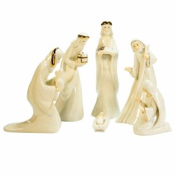 Kurt Adler W2284SET 7 PC Porcelain Holy Family & 3 Kings Nativity Set