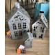 Martha Stewart Galvanized Haunted House Halloween Light Up Set Of Three Chic