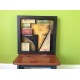 Art Deco Style Solid Metal Abstract 3D Modernist Nautical 16” painting framed