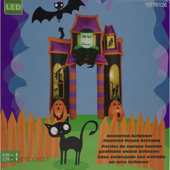 8Ft Animatronic Lighted Haunted House Archway Halloween Airblown Inflatable Yard