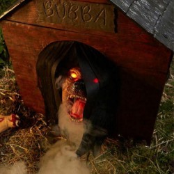 2.8' Possessed Dog & Doghouse Motion Activated Animatronic Halloween Decoration