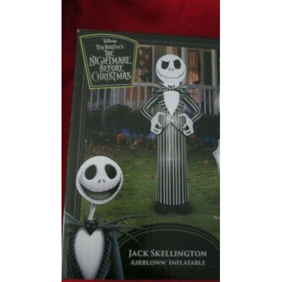 7 Ft Lights Up Nightmare Before Christmas Jack Skellington Inflatable Halloween