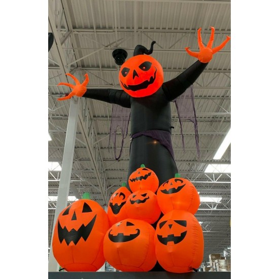 HALLOWEEN LightShow Projection Airblown Pumpkin Reaper 9 ft. - SHIPS FREE!