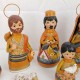 Vtg Hand Made Painted Clay Russian Doll Christmas Nativity Set Figurines