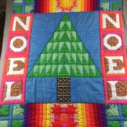 Handmade CHRISTMAS QUILT Noel Holiday Decor Wall Mount Large 60”x40” WOW!!!