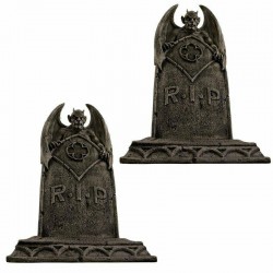 (Halloween) Gargoyle Tombstone Sculptures (Set of 2) (Gothic)