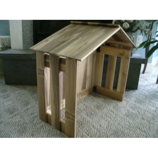 Folding Large Walnut Nativity Stable Christmas Creche Collapsible Shed Compact