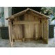 Folding Large Walnut Nativity Stable Christmas Creche Collapsible Shed Compact