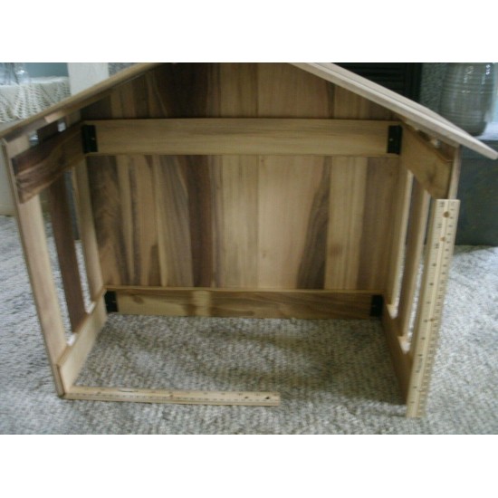 Folding Large Walnut Nativity Stable Christmas Creche Collapsible Shed Compact