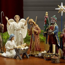 Nativity Scene Set 11-Piece 7-Inch Christmas Baby Jesus Holy Family Three Kings