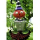 5ft Tall Metal Pumpkin Head Witch 'Happy Halloween' Figurine Decoration