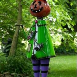 5ft Tall Metal Pumpkin Head Halloween Figurine Decoration