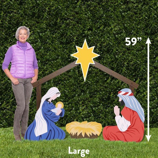 Outdoor Nativity Store Holy Family Set (Large, White)