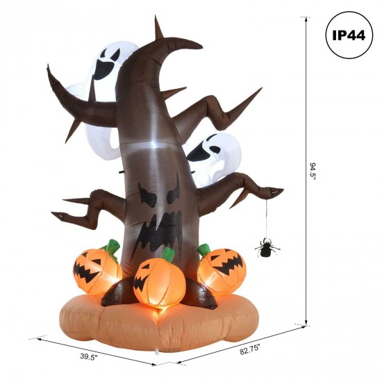 8ft Halloween Inflatable Outdoor Decoration LED - Dead Tree Pumpkins and Ghosts