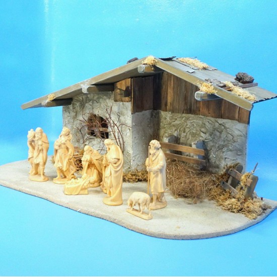 MANGER CRECHE Lepi Italy 8-Wood Figure Jesus Mary Joseph Grodner Tal Val Gardena