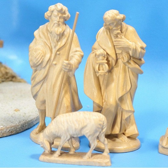 MANGER CRECHE Lepi Italy 8-Wood Figure Jesus Mary Joseph Grodner Tal Val Gardena