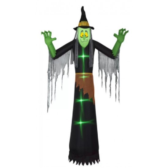 12FT Halloween Airblown Inflatable Witch lighted Short Circuit Gemmy Prop Decor