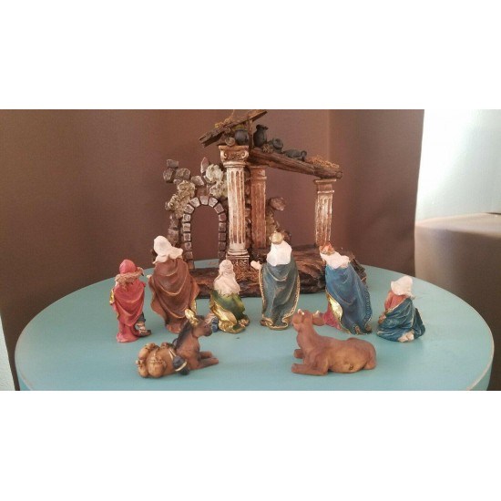 MAGNIFICENT DETAILS CHRISTMAS NATIVITY SET CHECHE MANGER BABY JESUS MUST SEE