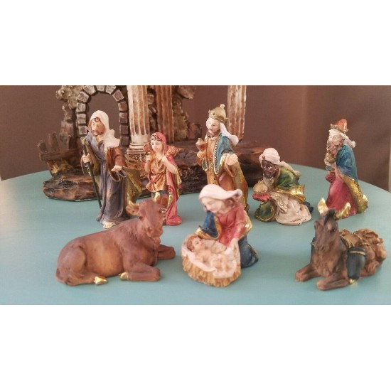 MAGNIFICENT DETAILS CHRISTMAS NATIVITY SET CHECHE MANGER BABY JESUS MUST SEE