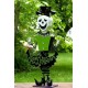 4.3ft Tall Metal Skeleton Man with Top-hat 'Happy Halloween' Figurine Decoration