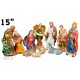 Nativiti Scene/El Nacimiento-(11 Pieces)Joseph,Mary,Baby Jesus,3 Kings & Animals