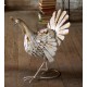 Rustic Metal Turkeys Distressed Antique White Farmhouse Thanksgiving Decor Set/2