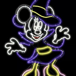 Halloween Disney 2.09 ft LightGlo Minnie Mouse Witch Sculpture Sign Rope Light