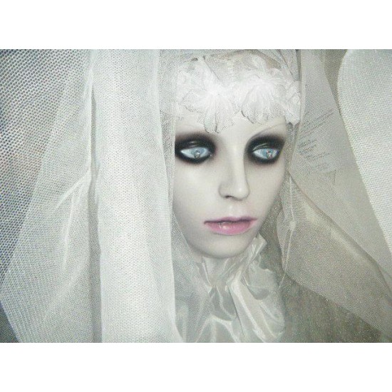 HALLOWEEN ZOMBIE BEAUTIFUL BRIDE EYES LIGHT UP HEAD AND ARMS MOVE CREEPY