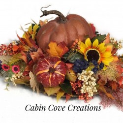 Rustic Pumpkin Fall Floral Arrangement Thanksgiving Centerpiece Custom Design