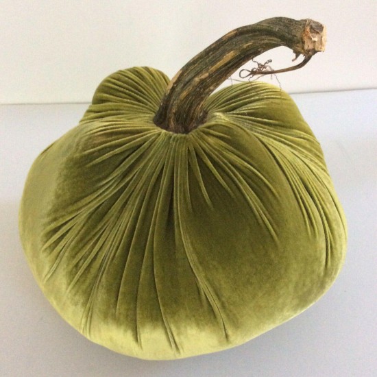 14” Chartreuse Original Velvet Plush Pumpkin Autumn Harvest Thanksgiving