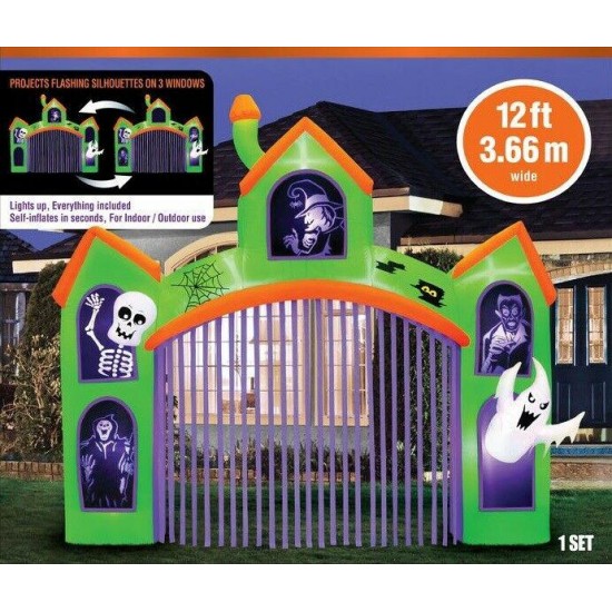 Animated Haunted Archway Projection Light Inflatable LED Outdoor Yard Halloween