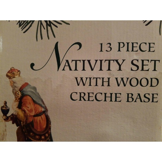 Christmas Kirkland Signature 12-Piece Porcelain Nativity (75177) Wood Creche