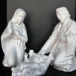 NEW 2019 Made in USA  X Large Ceramic  Nativity Family White Satin Joseph 20