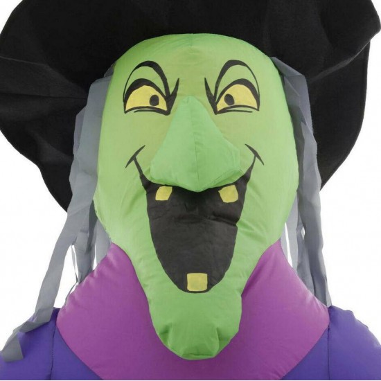 HALLOWEEN INFLATABLE DECOR 6 Ft Witches with Cauldron LED Lights