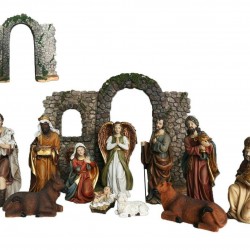 Holy Family Christmas Ornate Nativity Scene with Arch 10 Inch 11-Piece Set